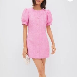 NWT Truckernuck Hyacinth House Pink Tweed Kit Mini Dress size S